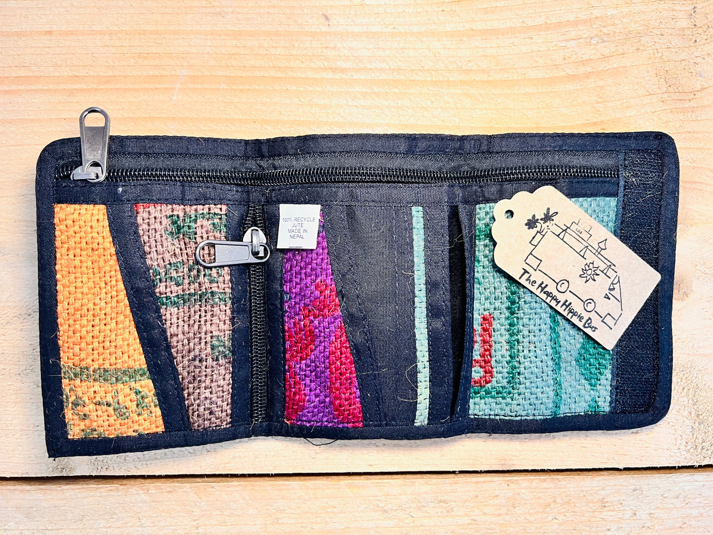 Bohemian Recycled Rice Sack Wallet