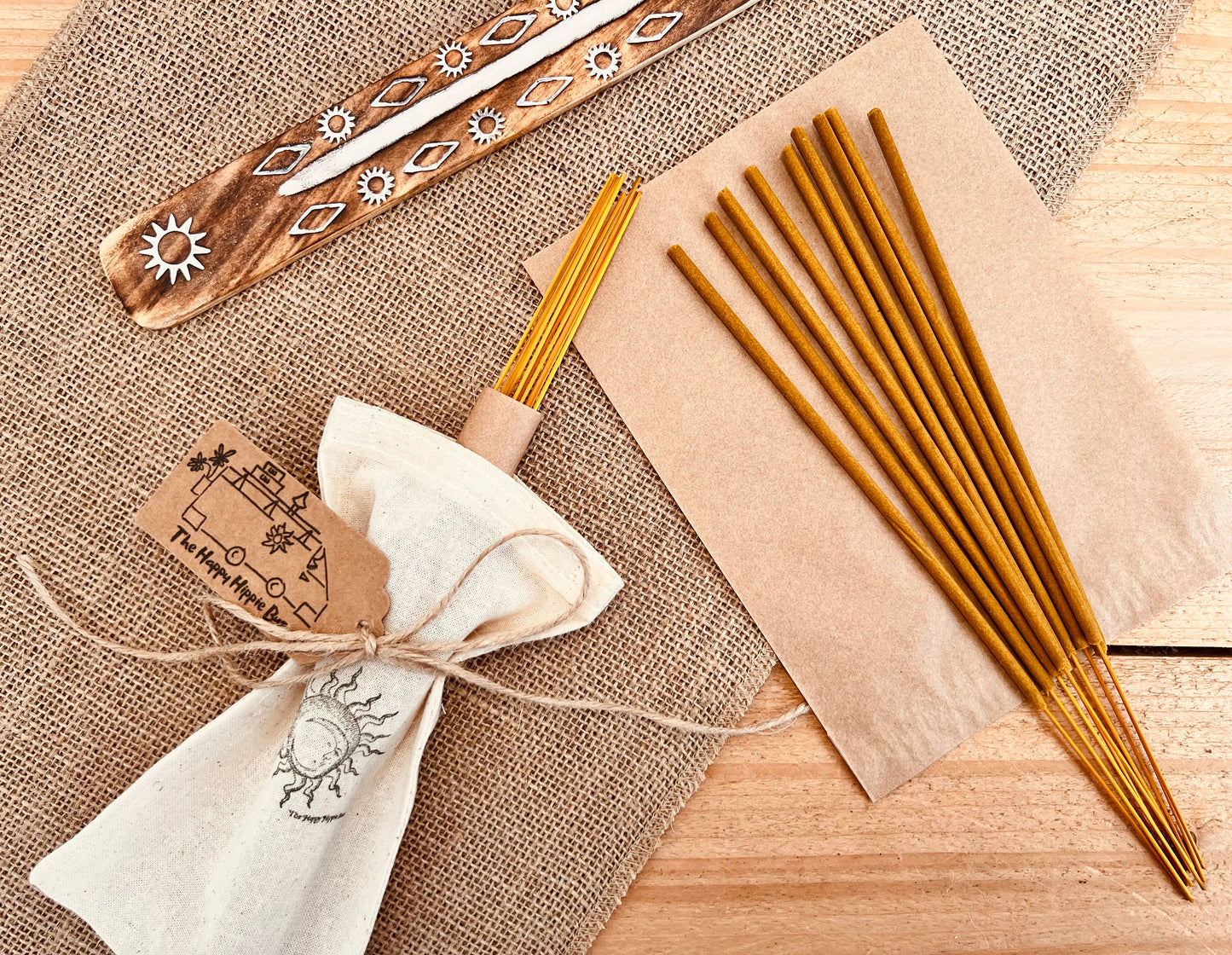 Golden Amber Premium Incense Sticks – Hand Dipped, Plastic-Free, Slow 1 Hour Burn