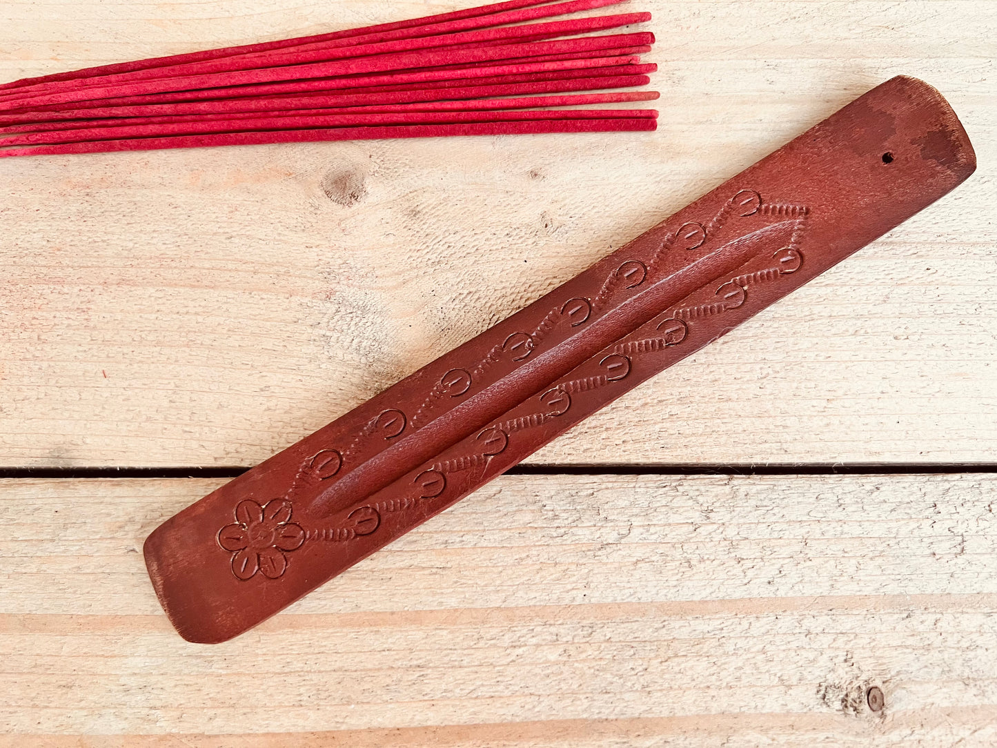 Handmade mango wood incense holder