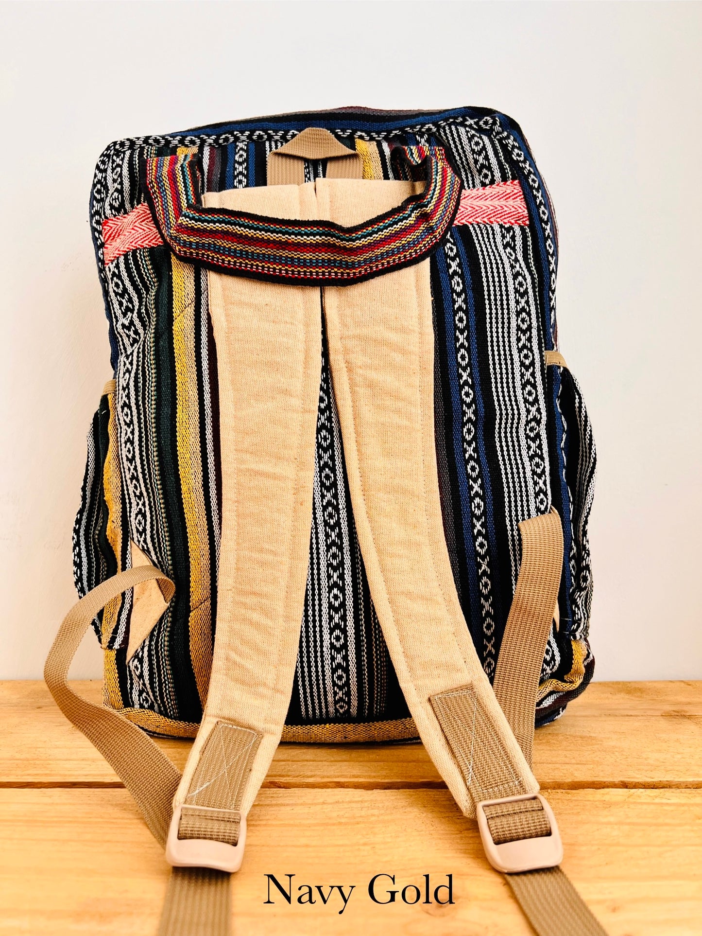Handmade Nepalese Gheri Cotton Backpack