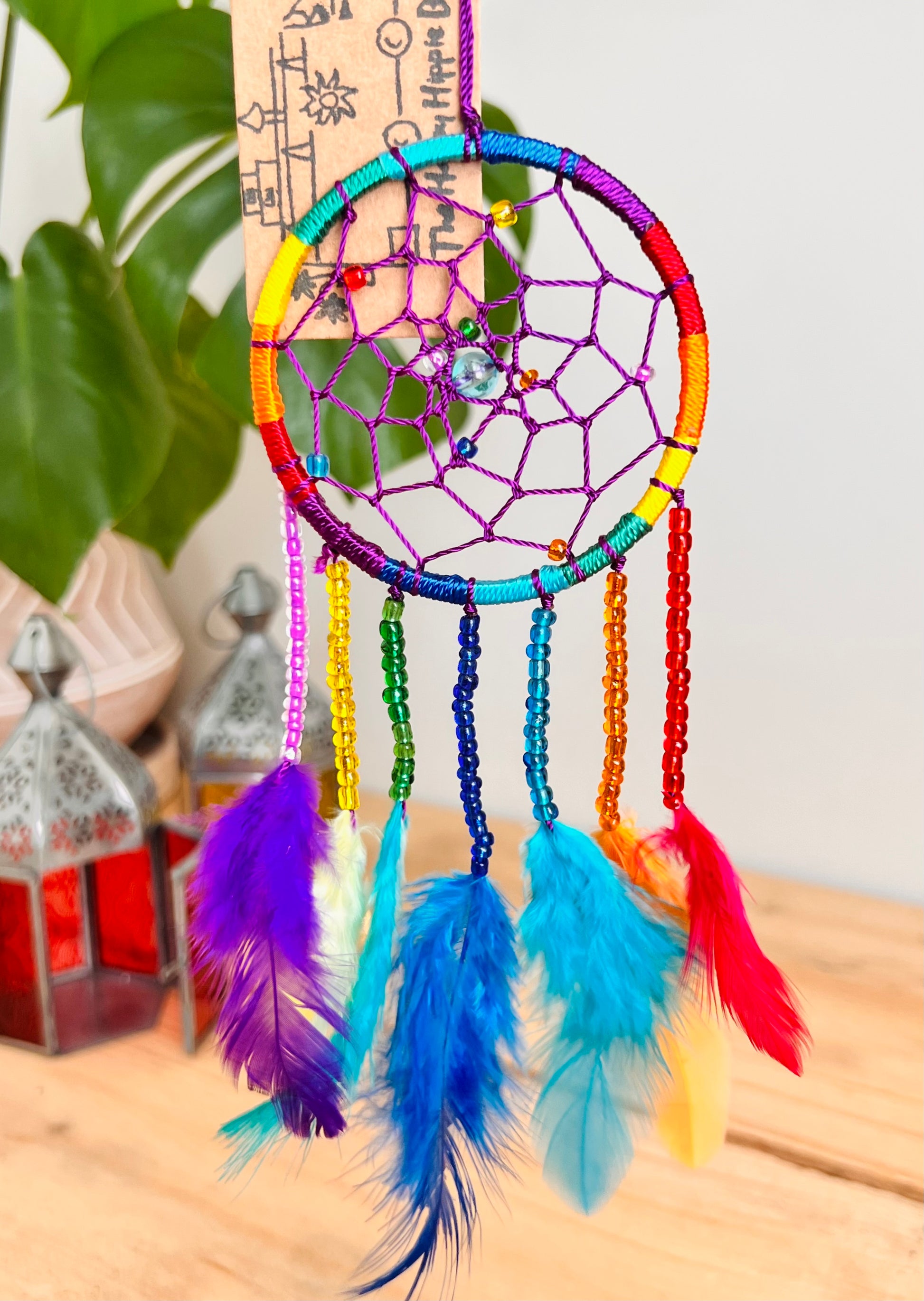 Fair trade mini rainbow dream catcher