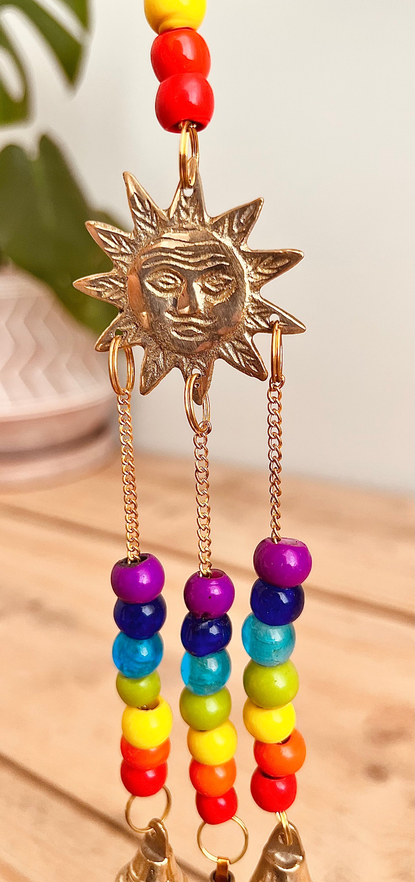 Handmade & Fair Trade Chakra Beads, Brass Sun Wind Chime, Hippie Indian Bells