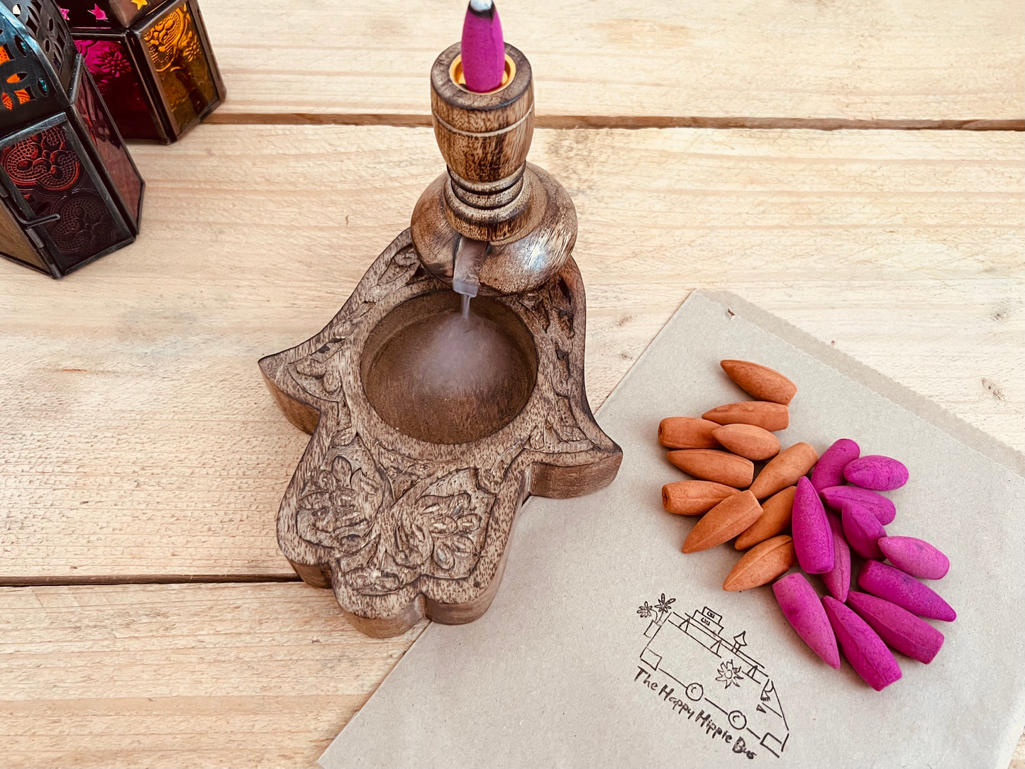 Springtime mix back flow incense cones for spring season home fragrance, sandalwood jasmine Backflow incense cones 