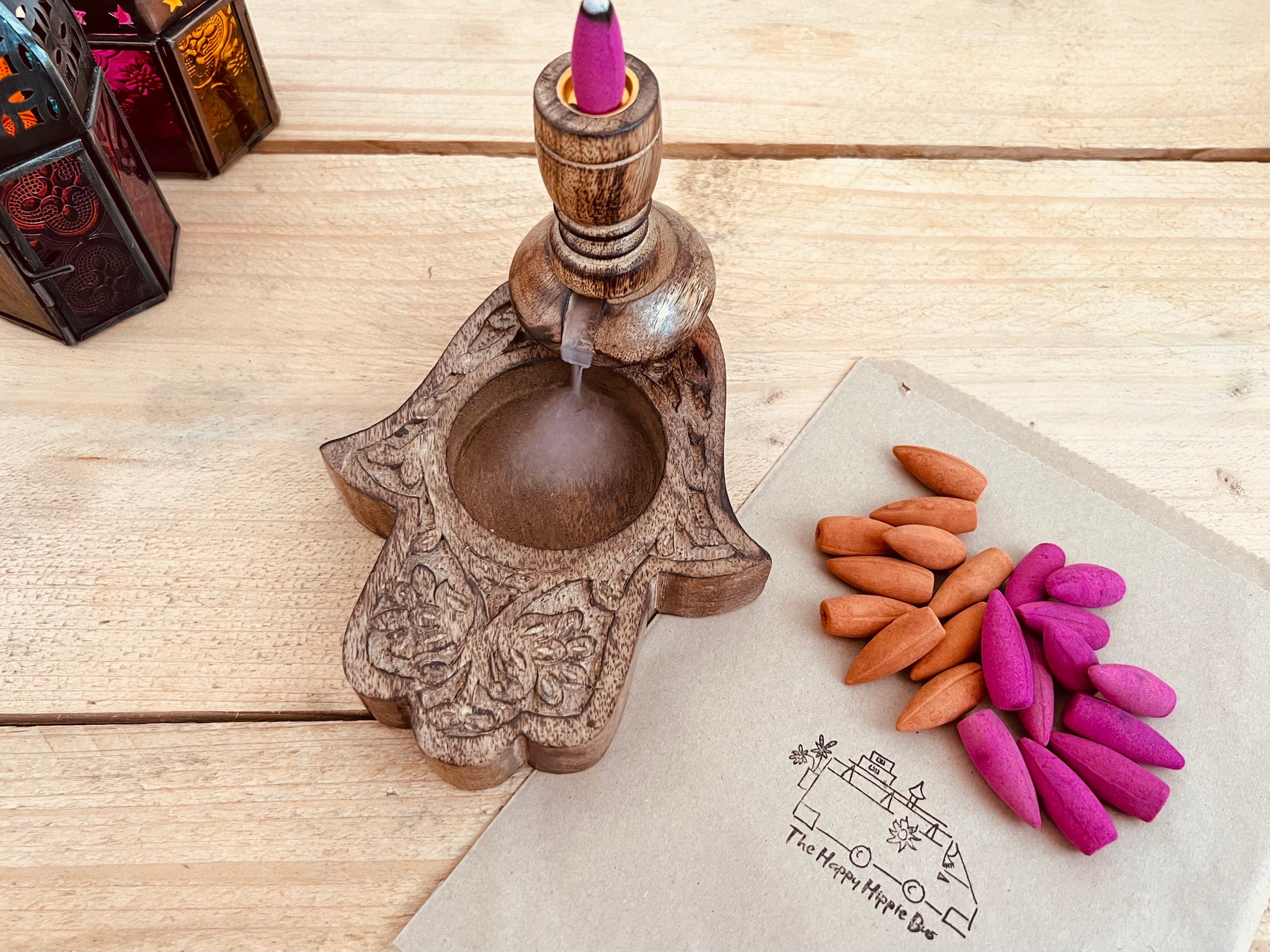 Springtime mix back flow incense cones for spring season home fragrance, sandalwood jasmine Backflow incense cones 