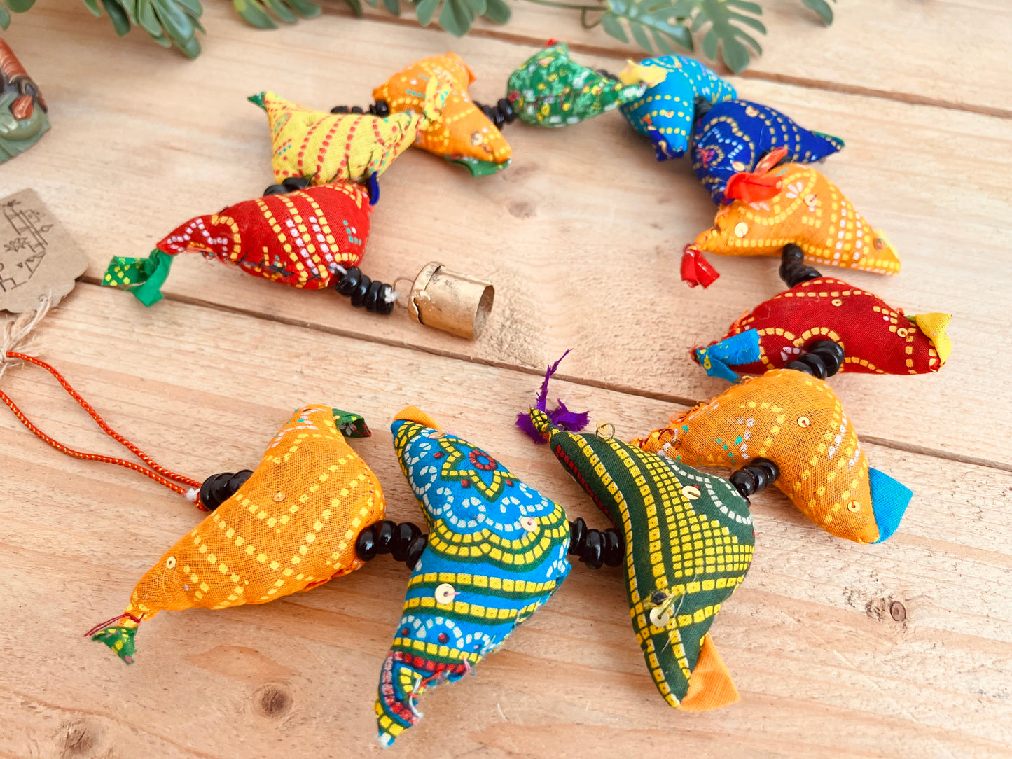 Hanging Fabric Tota Bird Bells - Traditional Indian Decoration