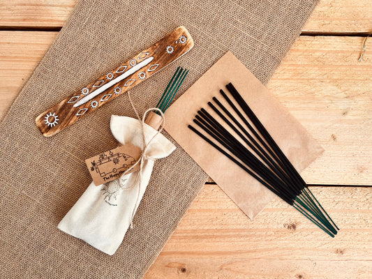 Handmade Fair Trade Hand Dipped Incense Sticks Long Slow Burn Premium Incense Joss Sticks Nordic Forest Plastic Free Packaging Vegan Gift 