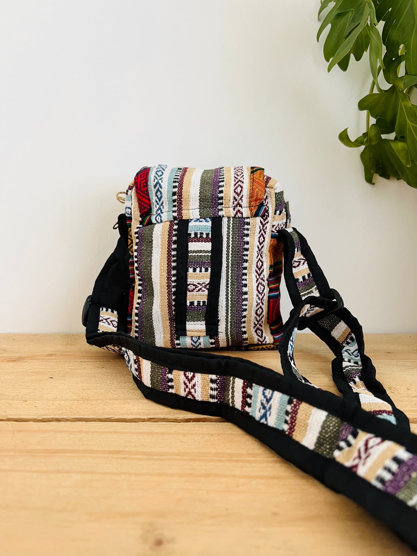 Handmade Fair Trade Ethically Sourced Cotton Hippie Bohemian Shoulder Passport Bag Holiday Travel Money Bag 