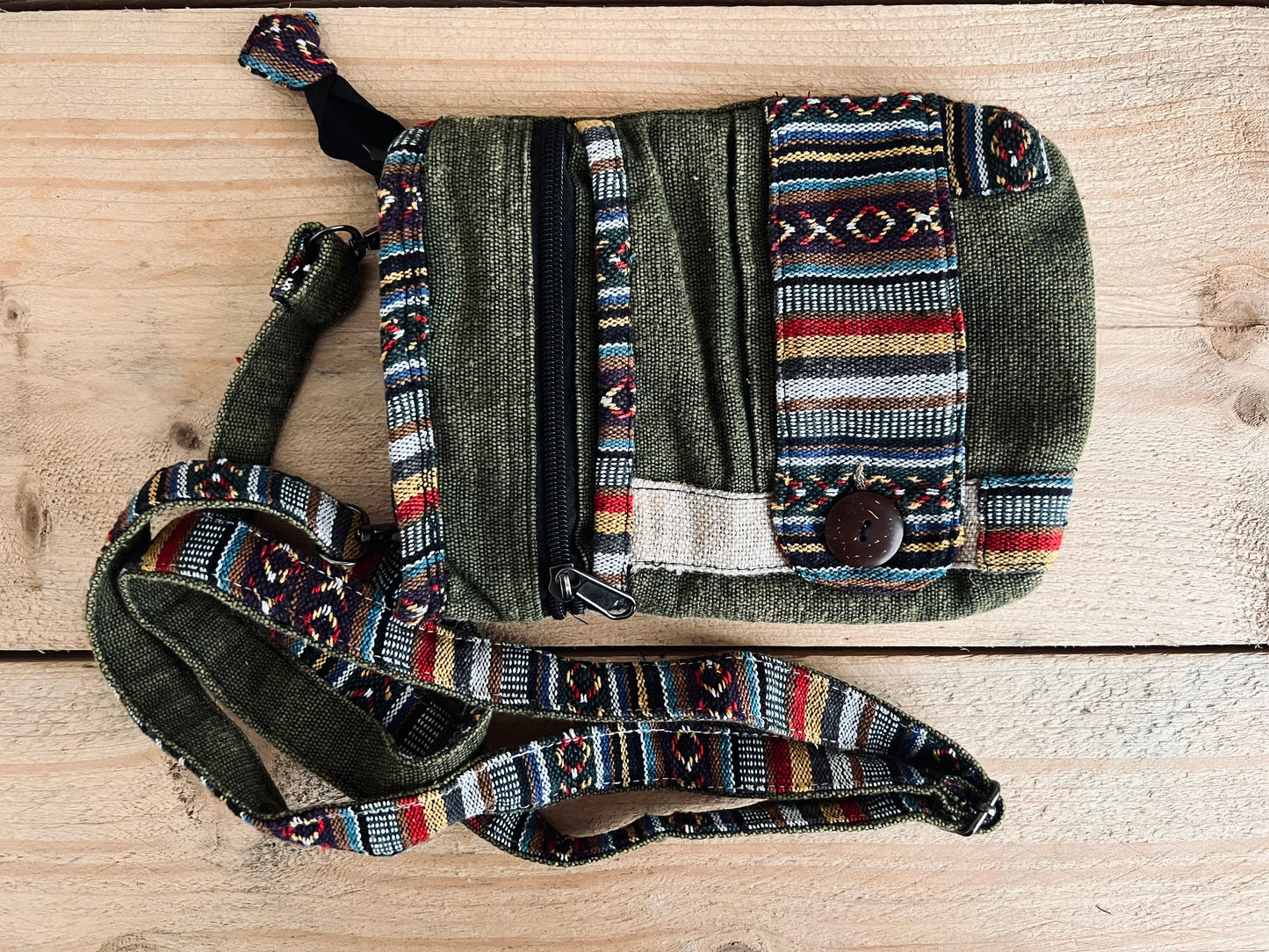 green hippie shoulder bag