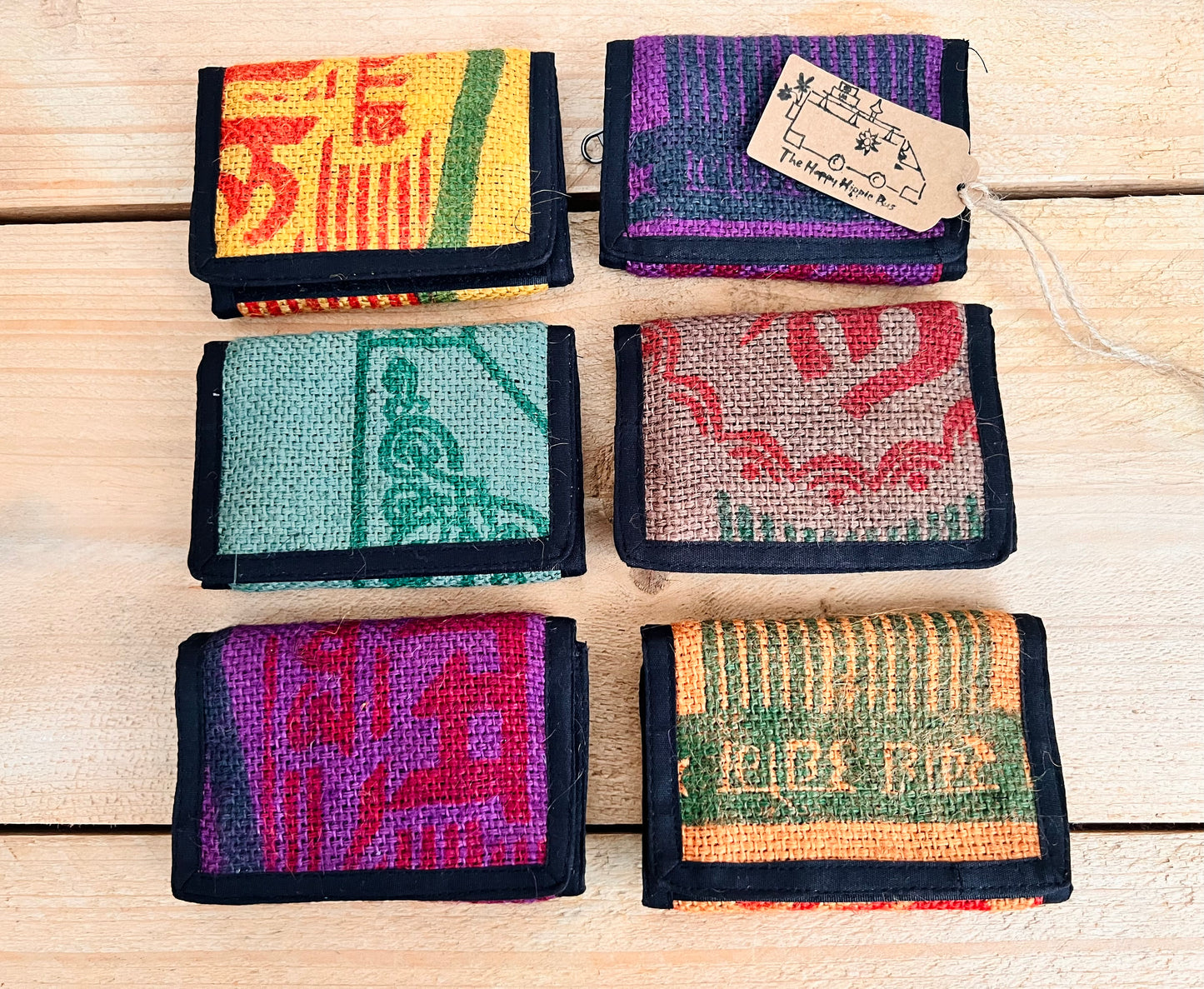 Bohemian Recycled Rice Sack Wallet