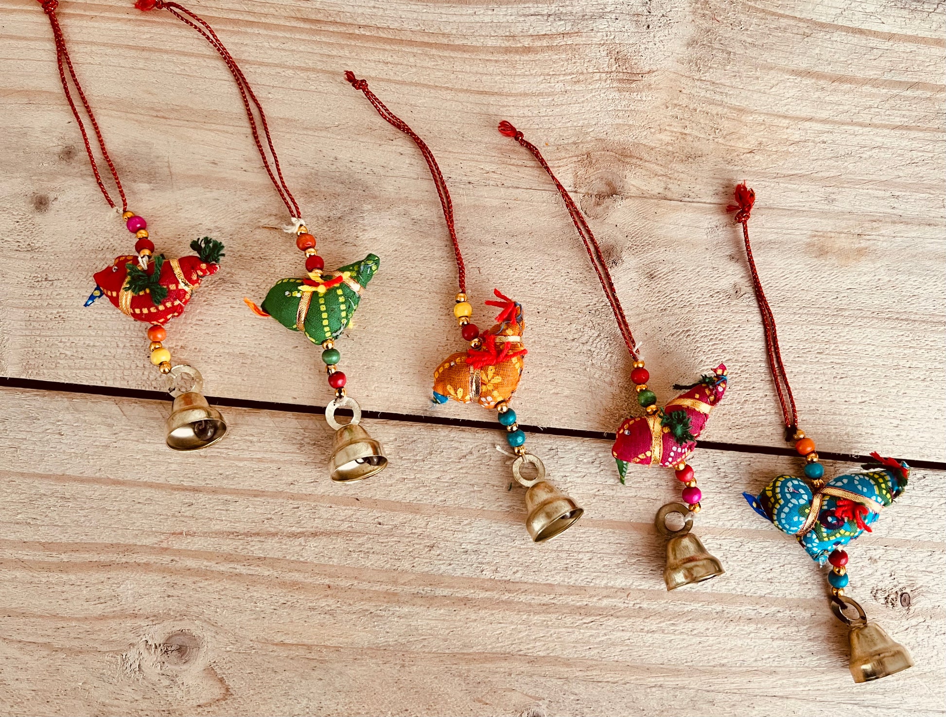 Handmade Fair trade hanging tota bird bells wind chime hippie bohemian hanging decor gift bird 