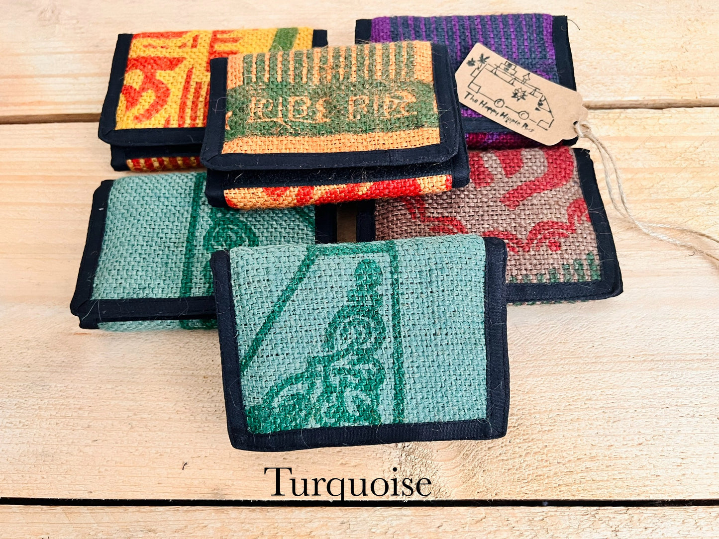 Bohemian Recycled Rice Sack Wallet