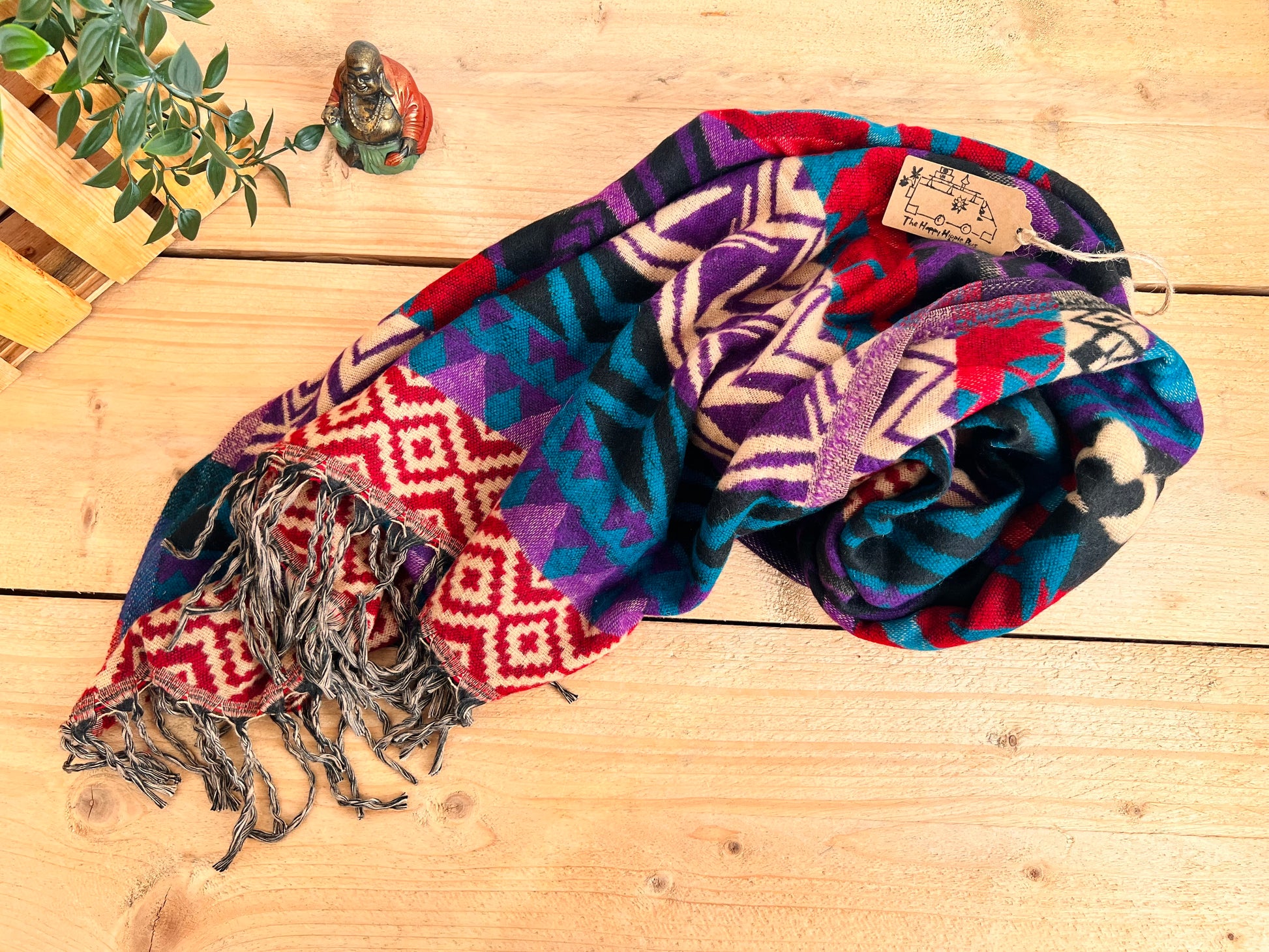 Handmade hippie over sized blanket scarf bohemian style scarf