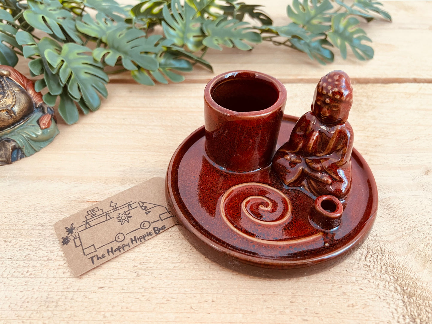 Ceramic Buddha Incense & Palo Santo Holder