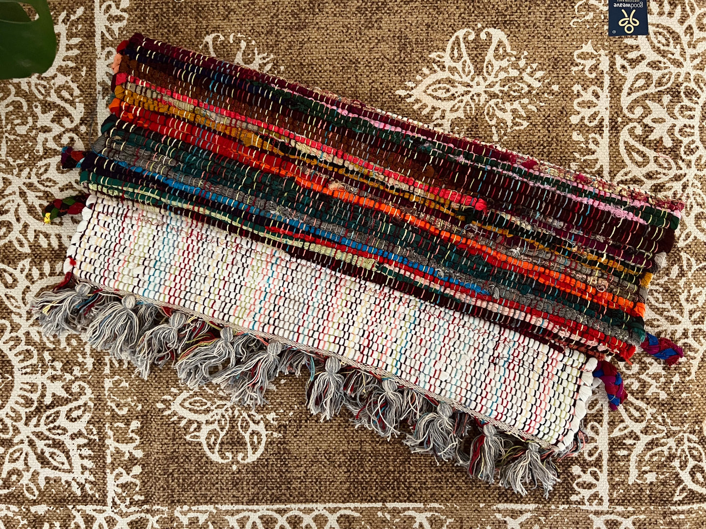 Handmade & Fair Trade Rainbow Rag Rug Bohemian & Hippie Decor Mat 