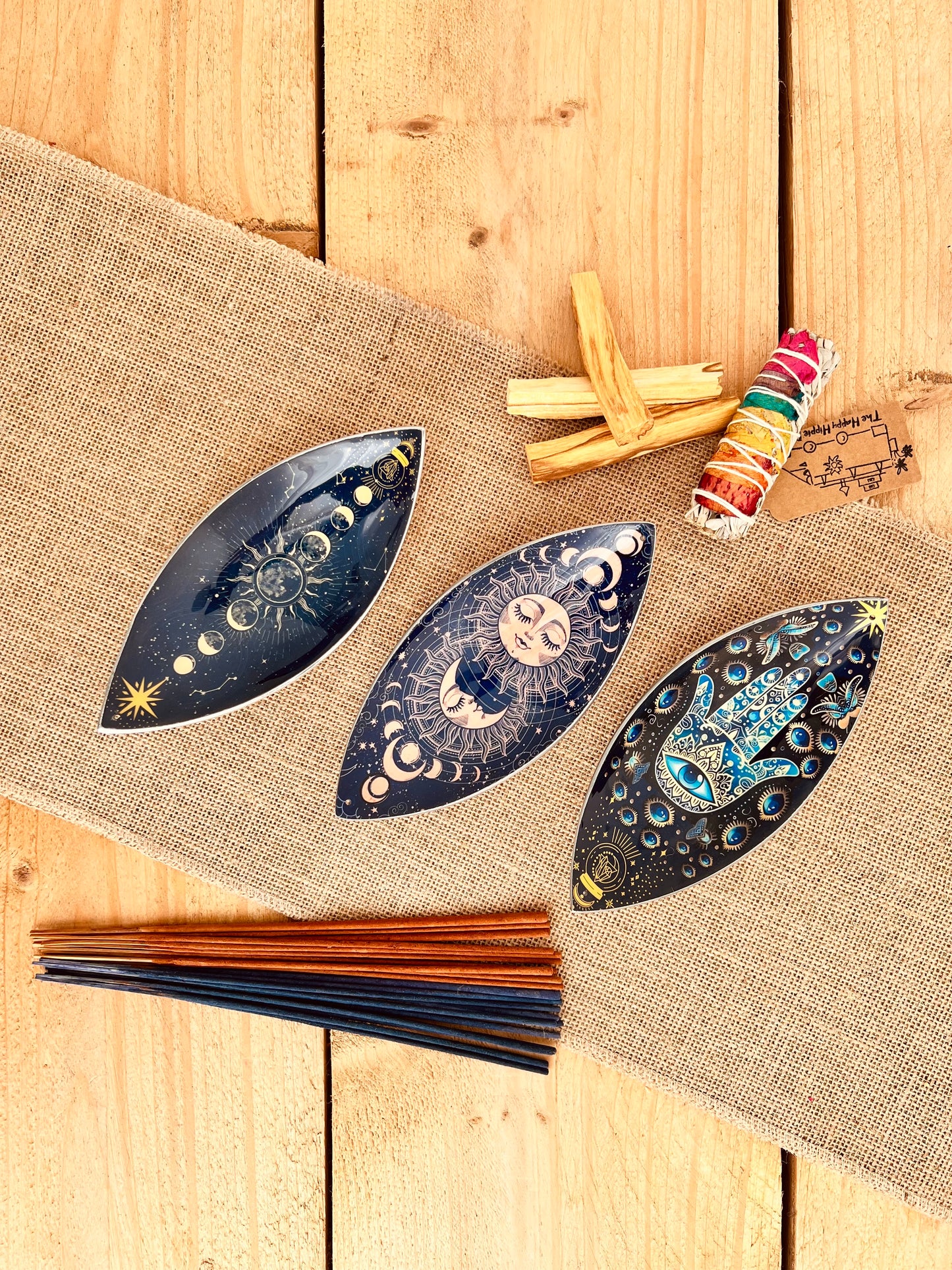Enamel Bowl Incense Holder - Moon Phases