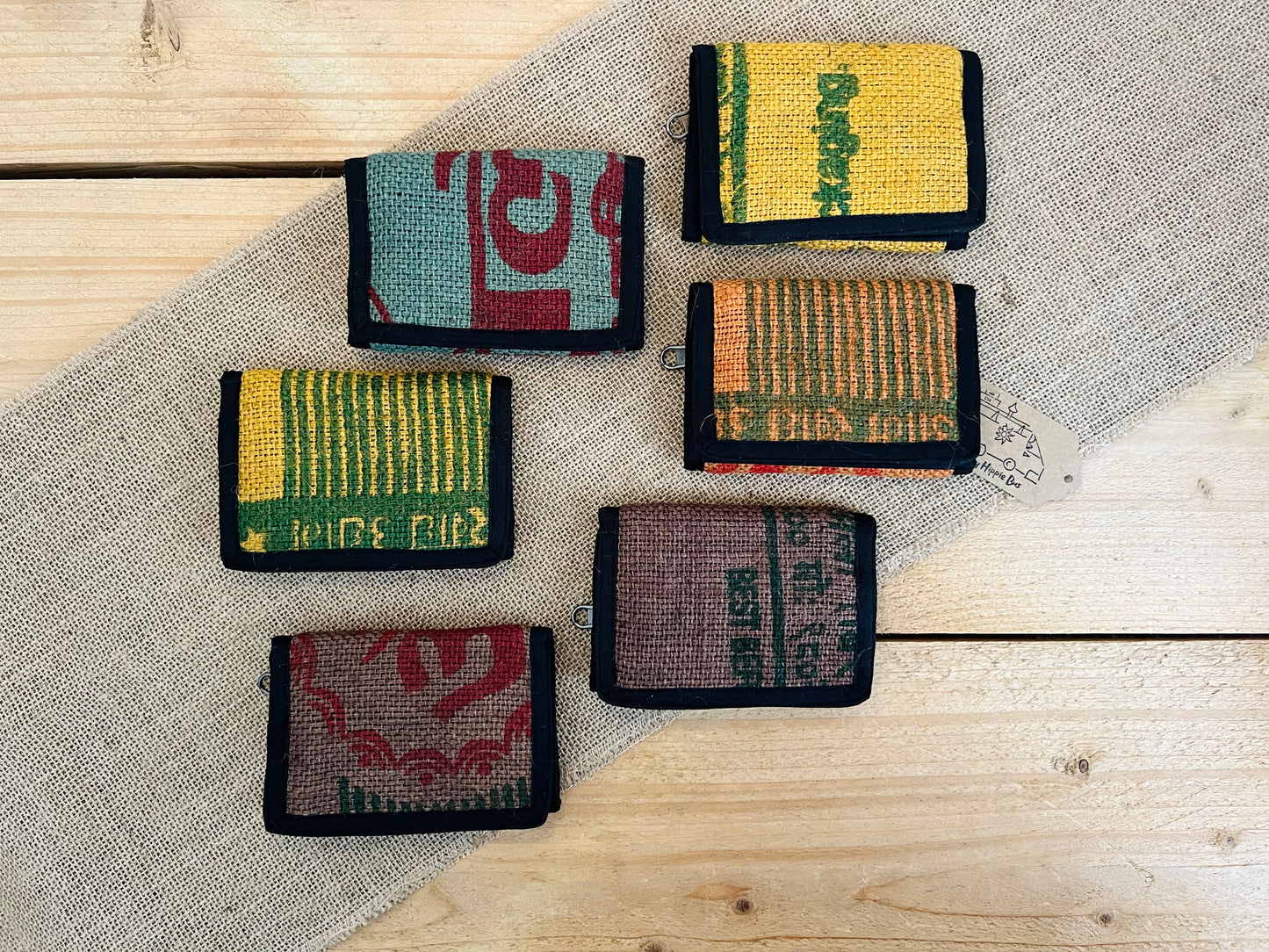 Bohemian Recycled Rice Sack Wallet