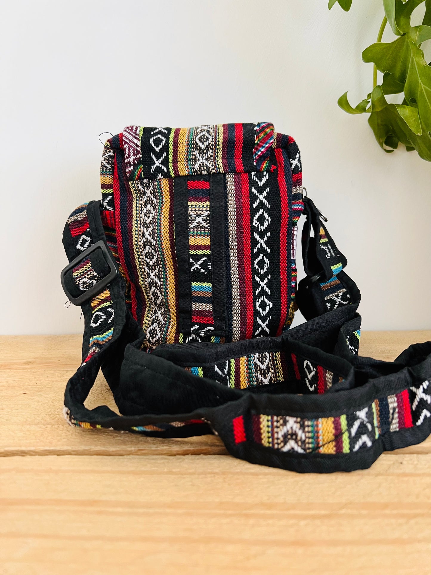 Handmade Fair Trade Ethically Sourced Cotton Hippie Bohemian Shoulder Passport Bag Holiday Travel Money Bag 