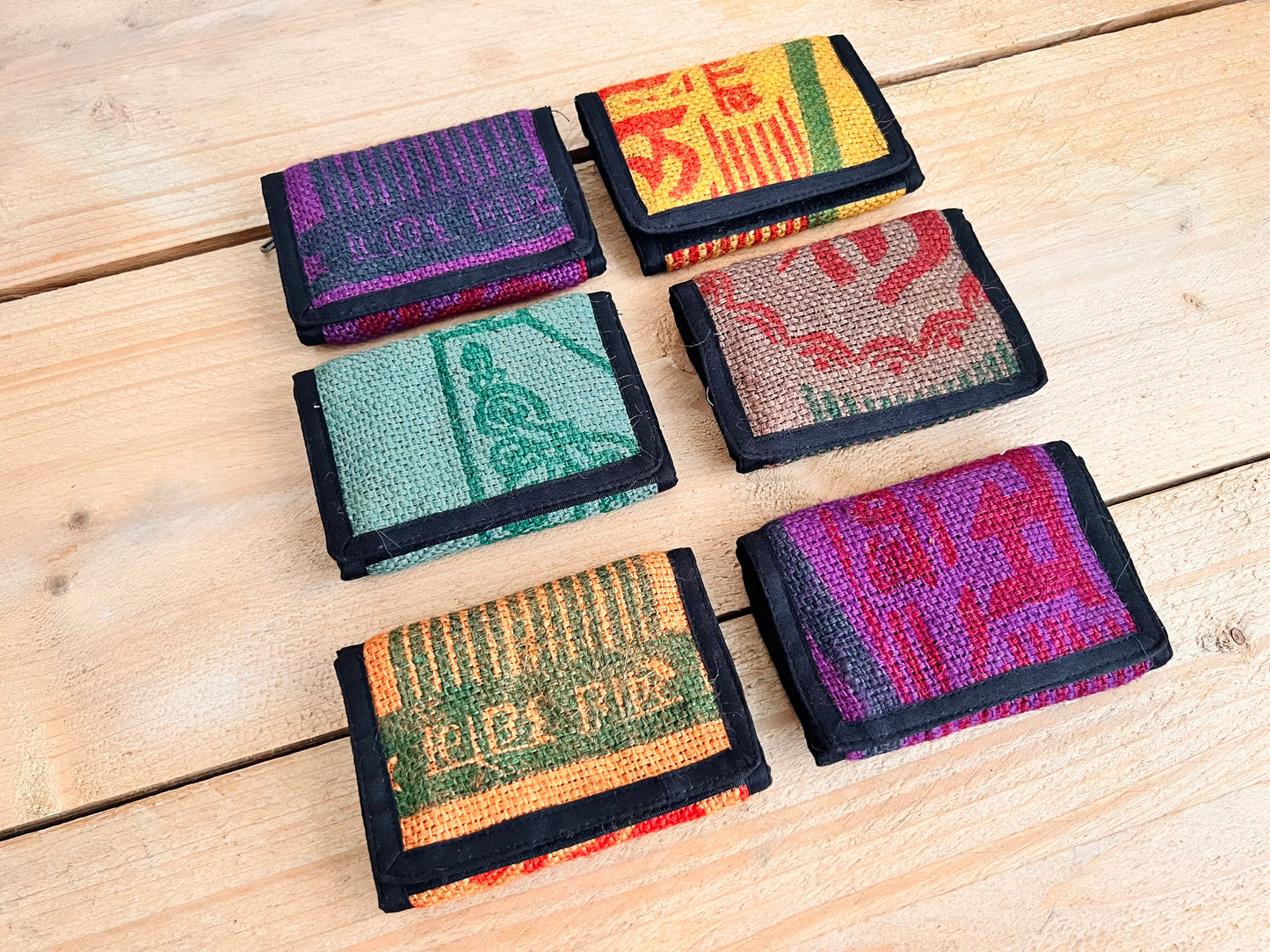 Bohemian Recycled Rice Sack Wallet