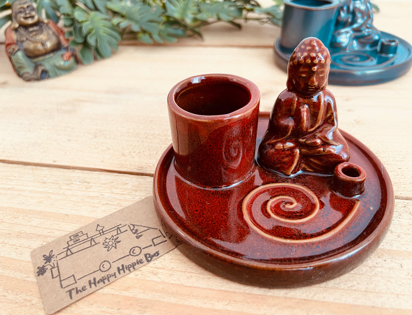 Ceramic Buddha Incense & Palo Santo Holder