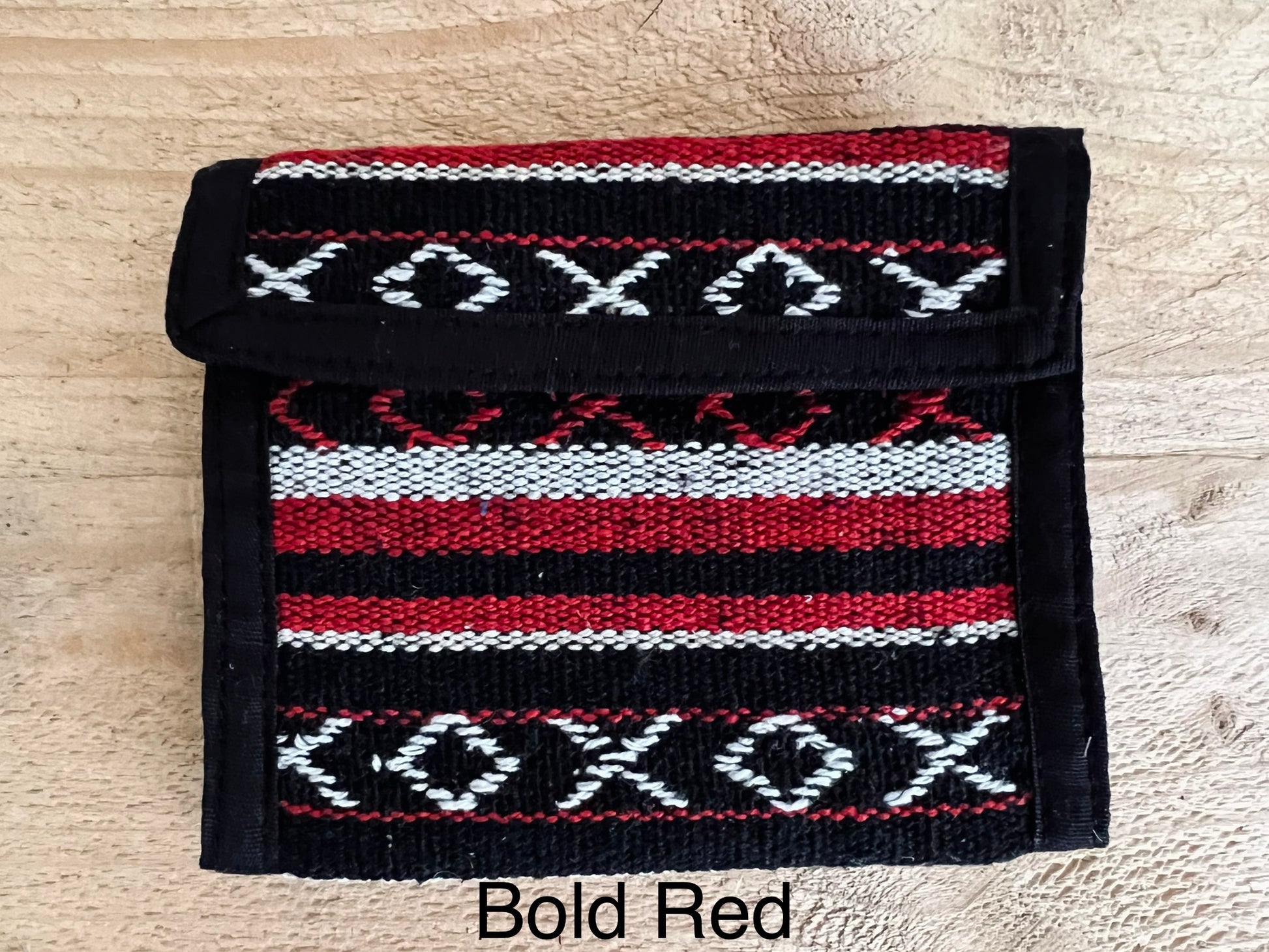 Red Hand Woven Cotton Hippie Wallet