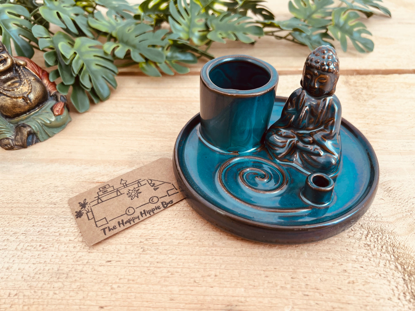 Ceramic Buddha Incense & Palo Santo Holder