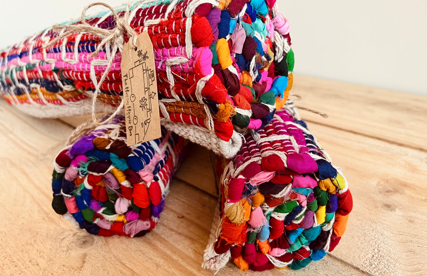 Zig-Zag Pattern Rainbow Rag Rug