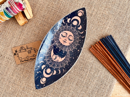 Enamel Bowl Incense Holder - Sun & Moon