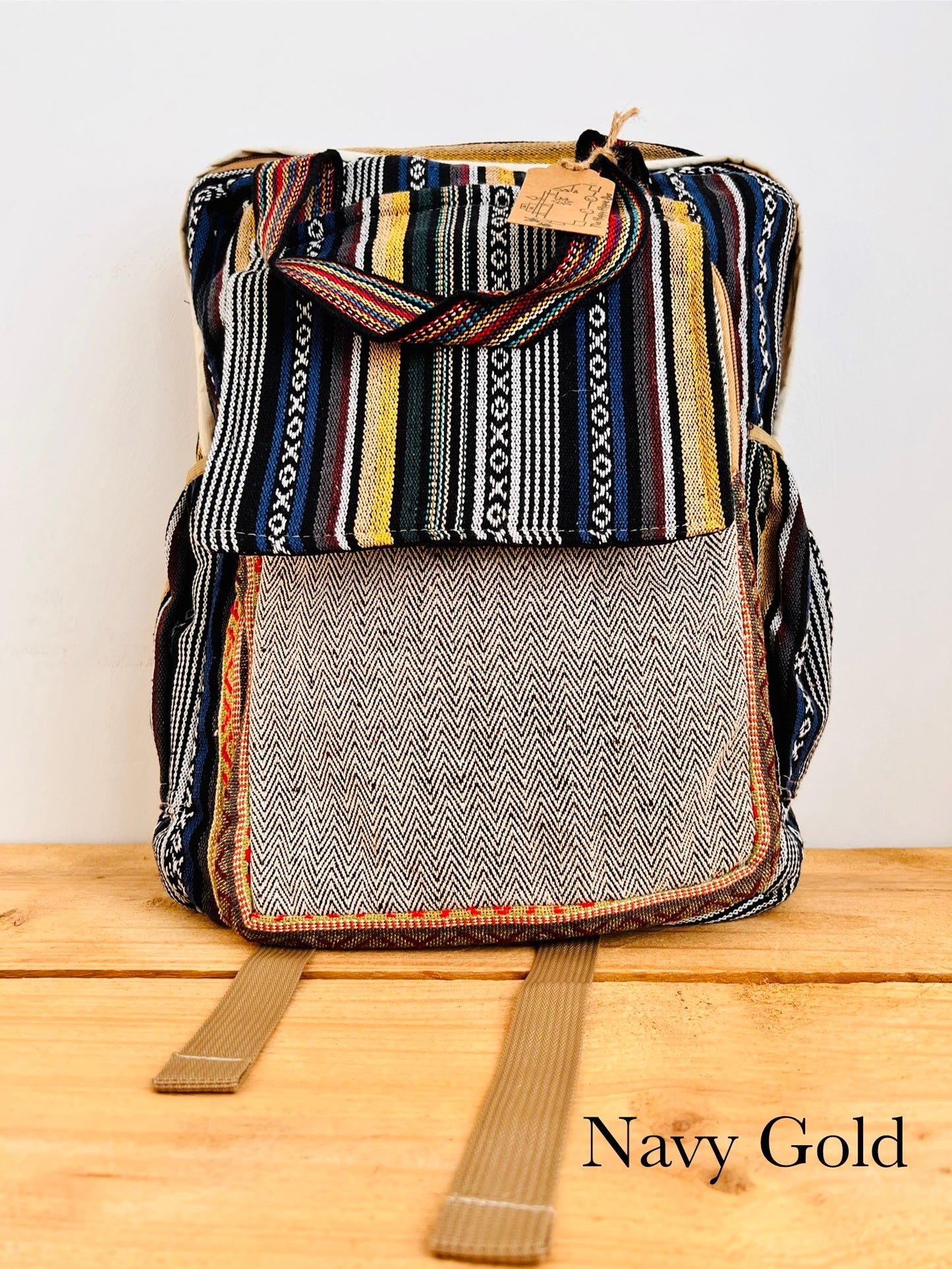 Handmade Nepalese Gheri Cotton Backpack