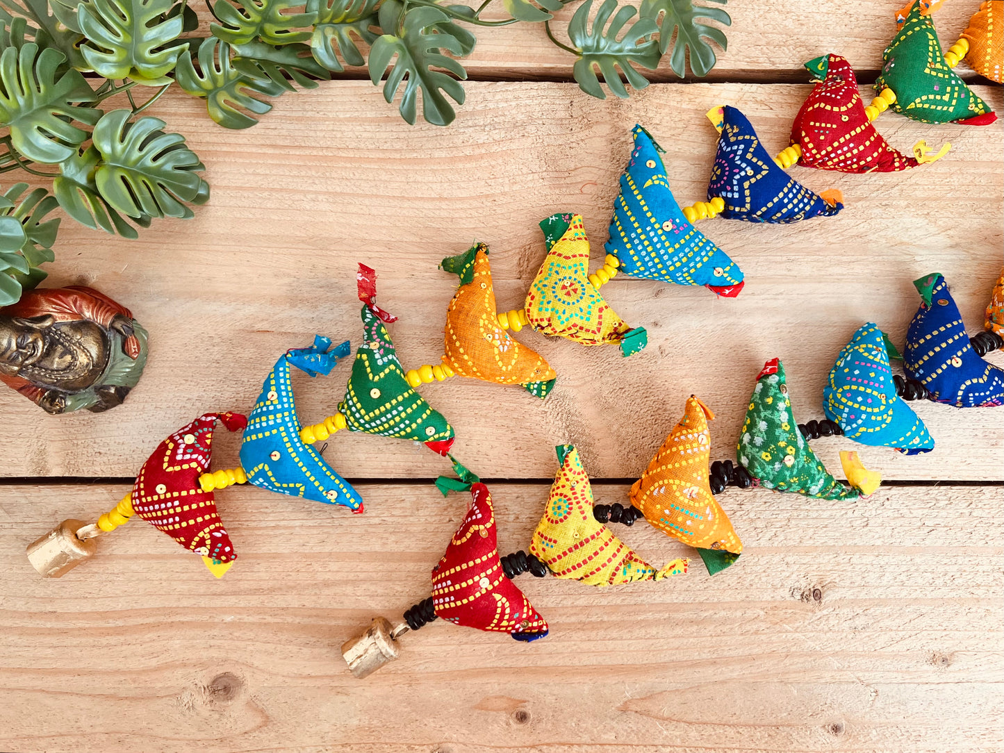Hanging Fabric Tota Bird Bells - Traditional Indian Decoration