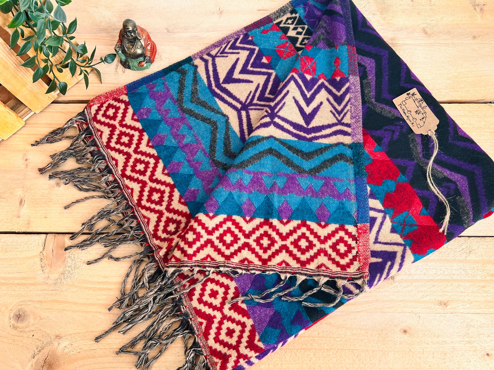 Sofa boho blanket handmade recycled cotton throw