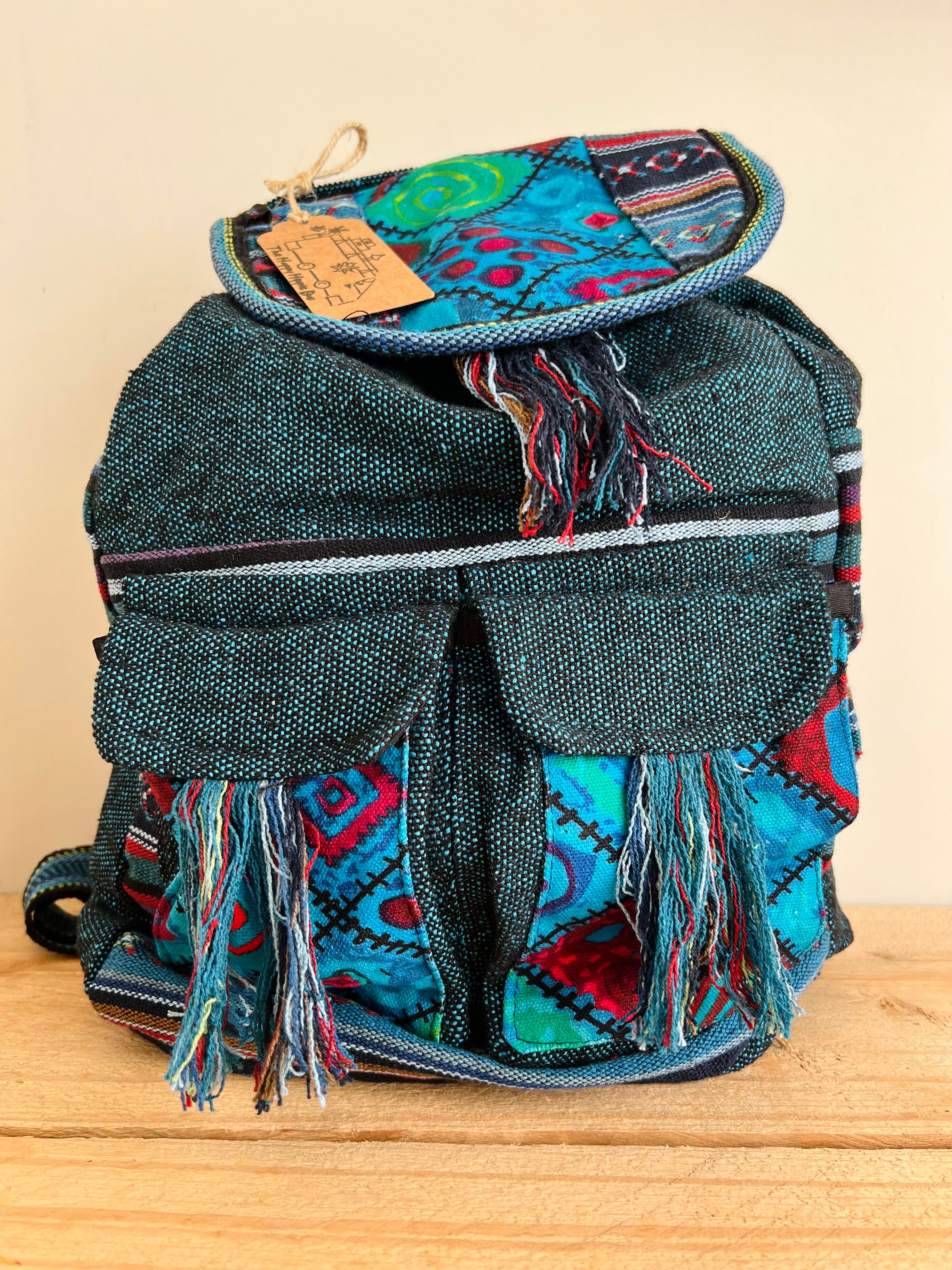 Handmade Cotton Bohemian Patchwork Backpack The Happy Hippie Bus