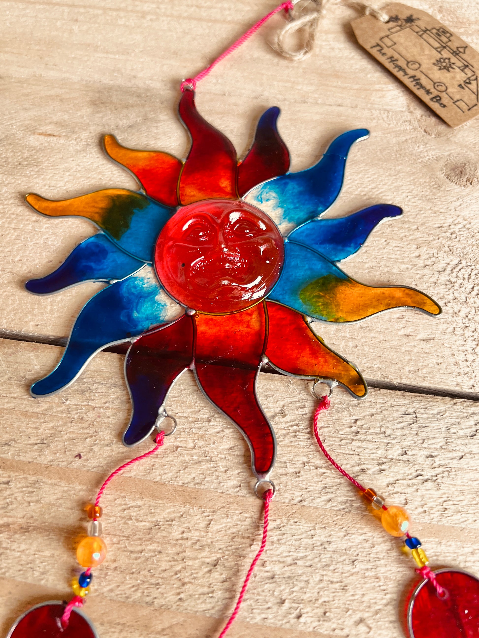 Rainbow sunshine sun catcher suncatcher Handmade fair trade ethically Sourced resin stained glass window decoration 