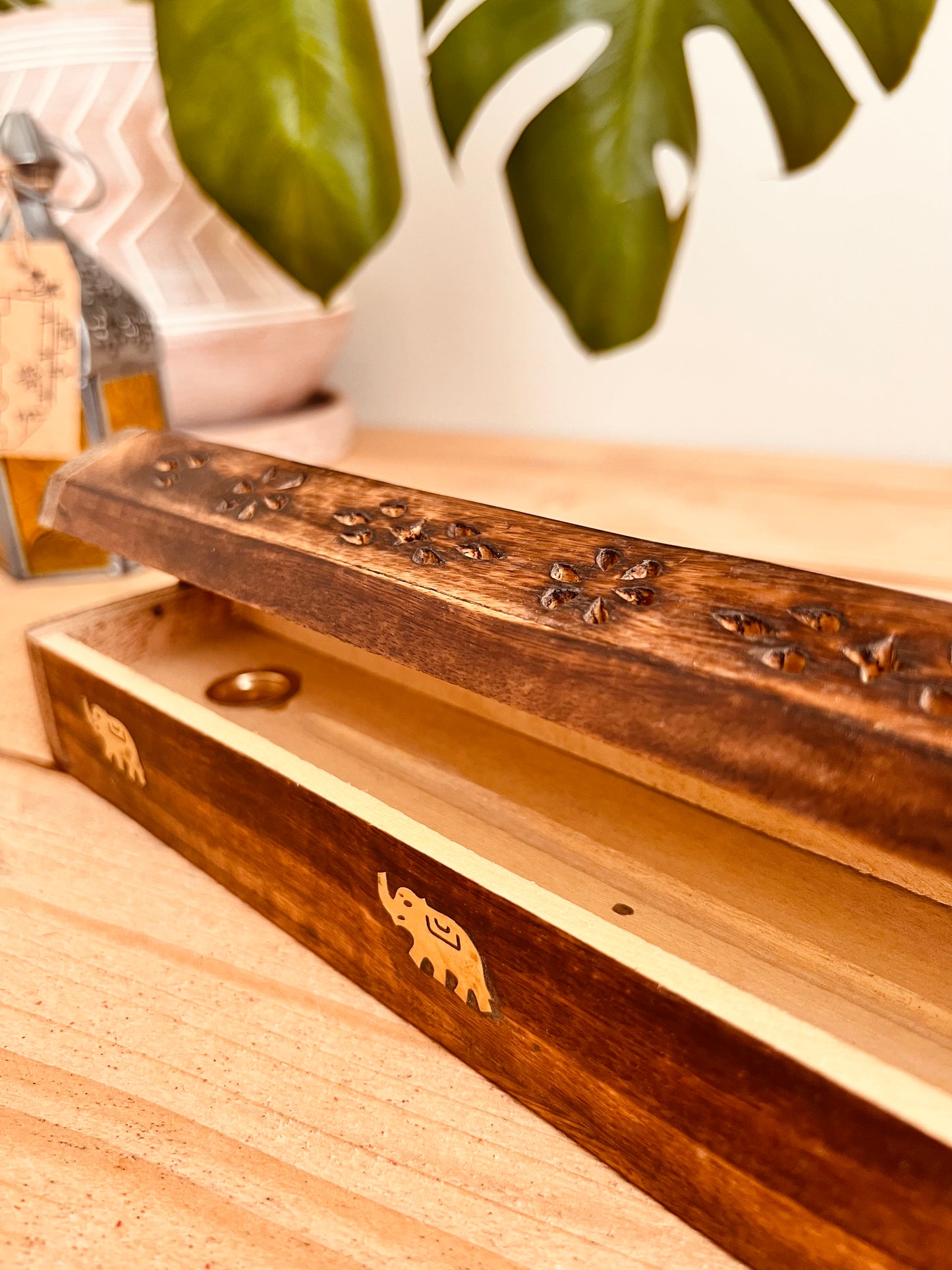 Mango Wood Wooden Incense Burner Coffin Box