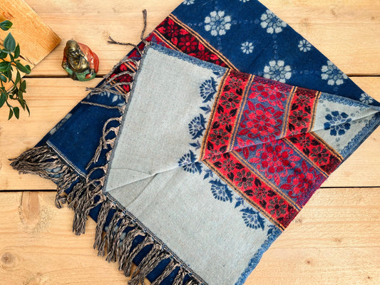 Handmade Fair Trade Ethical Sourced Bohemian Blue Blanket 