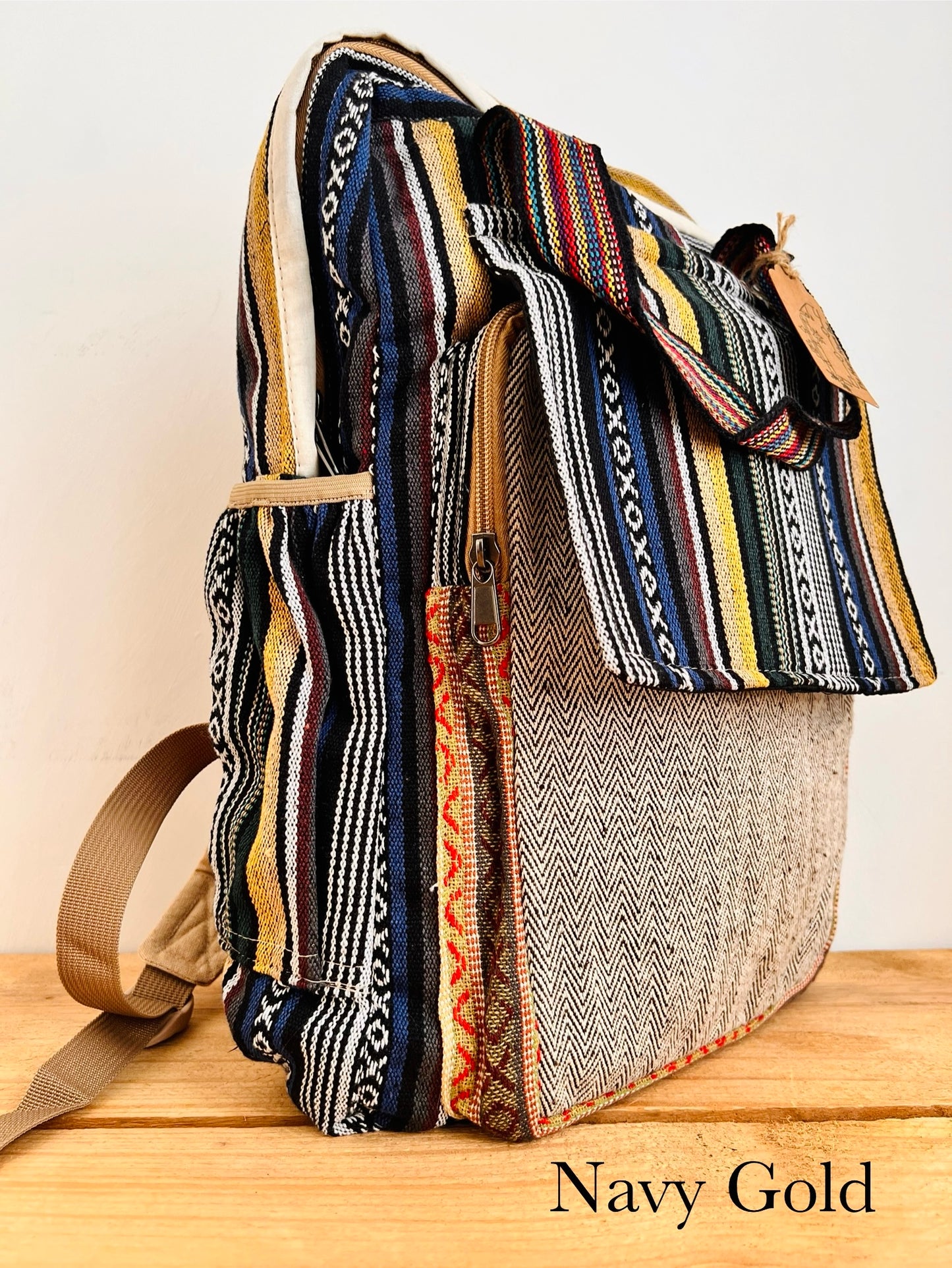 Handmade Nepalese Gheri Cotton Backpack