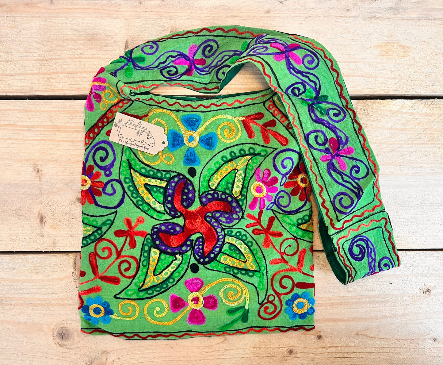 Bohemian Hippie Shoulder Bag Hand Embroidered