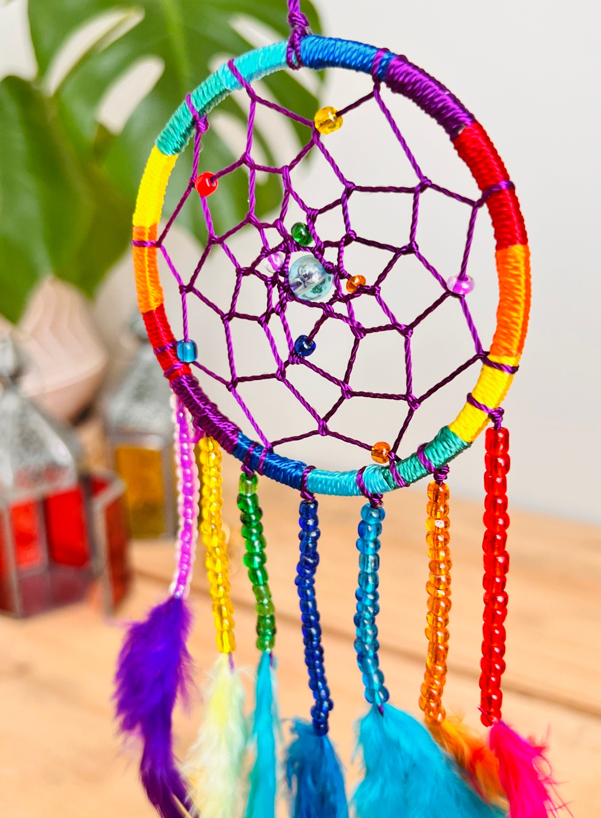 Fair trade ethical small rainbow dream catcher