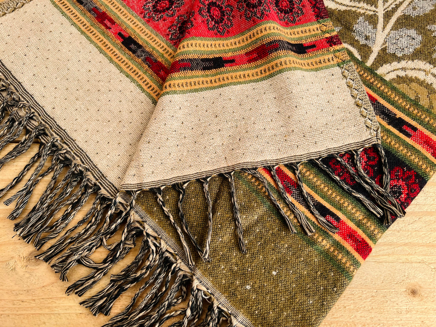 Fair trade ethical handmade brown blanket sofa throw 