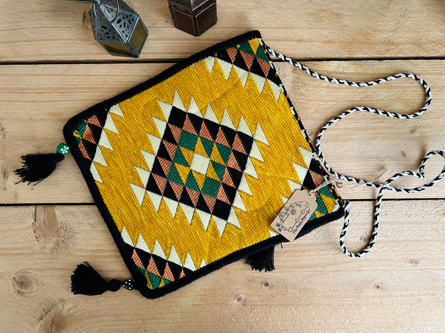 Mustard Yellow Turkish Kilim Shoulder Bag