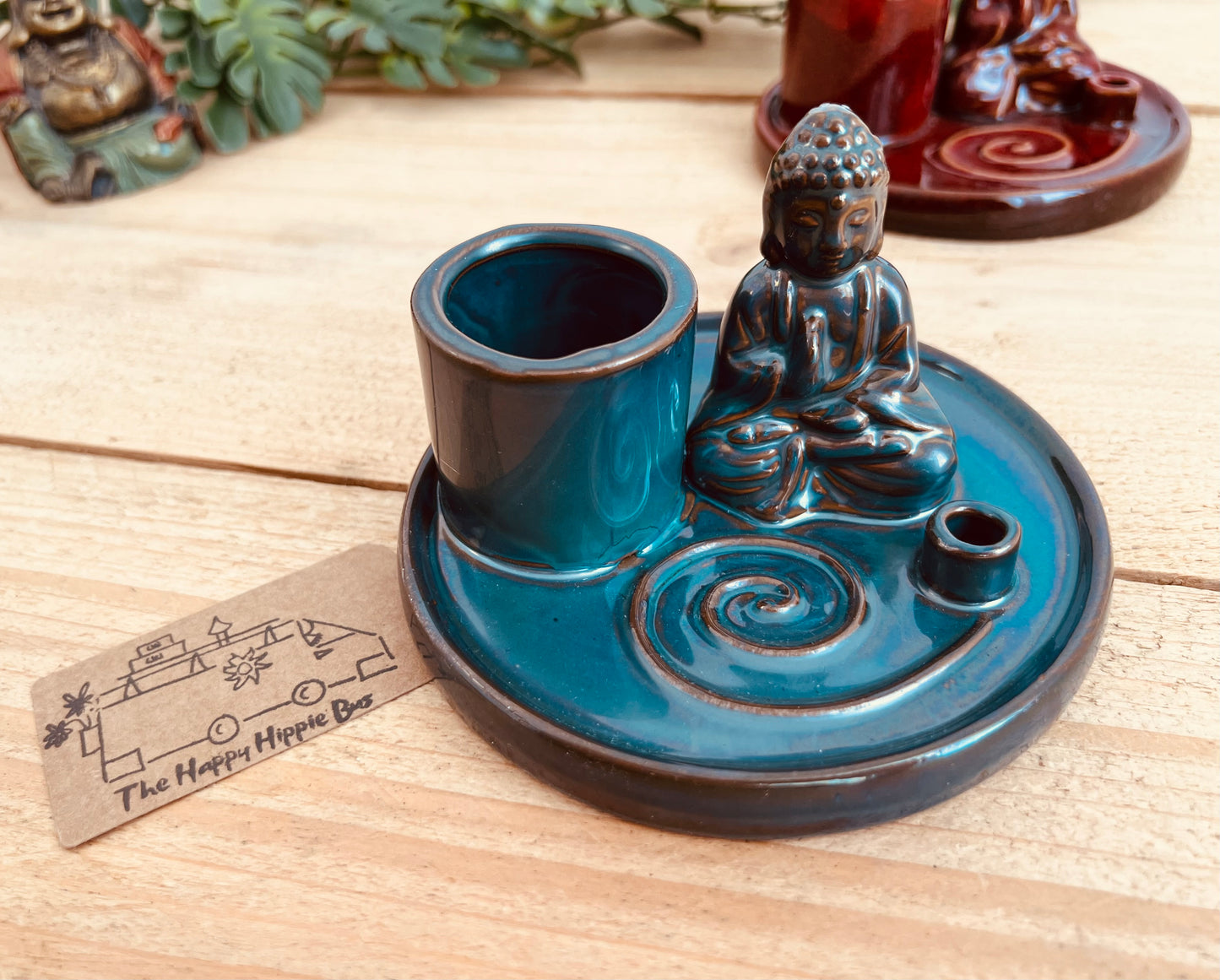 Ceramic Buddha Incense & Palo Santo Holder