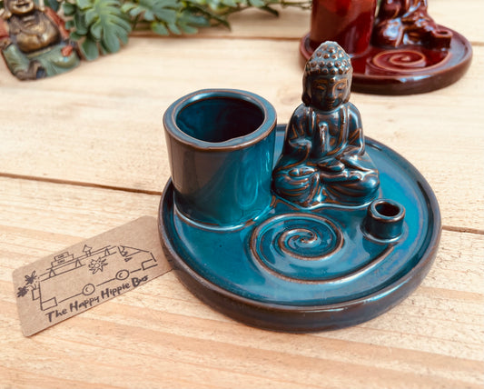 Ceramic Buddha Incense & Palo Santo Holder
