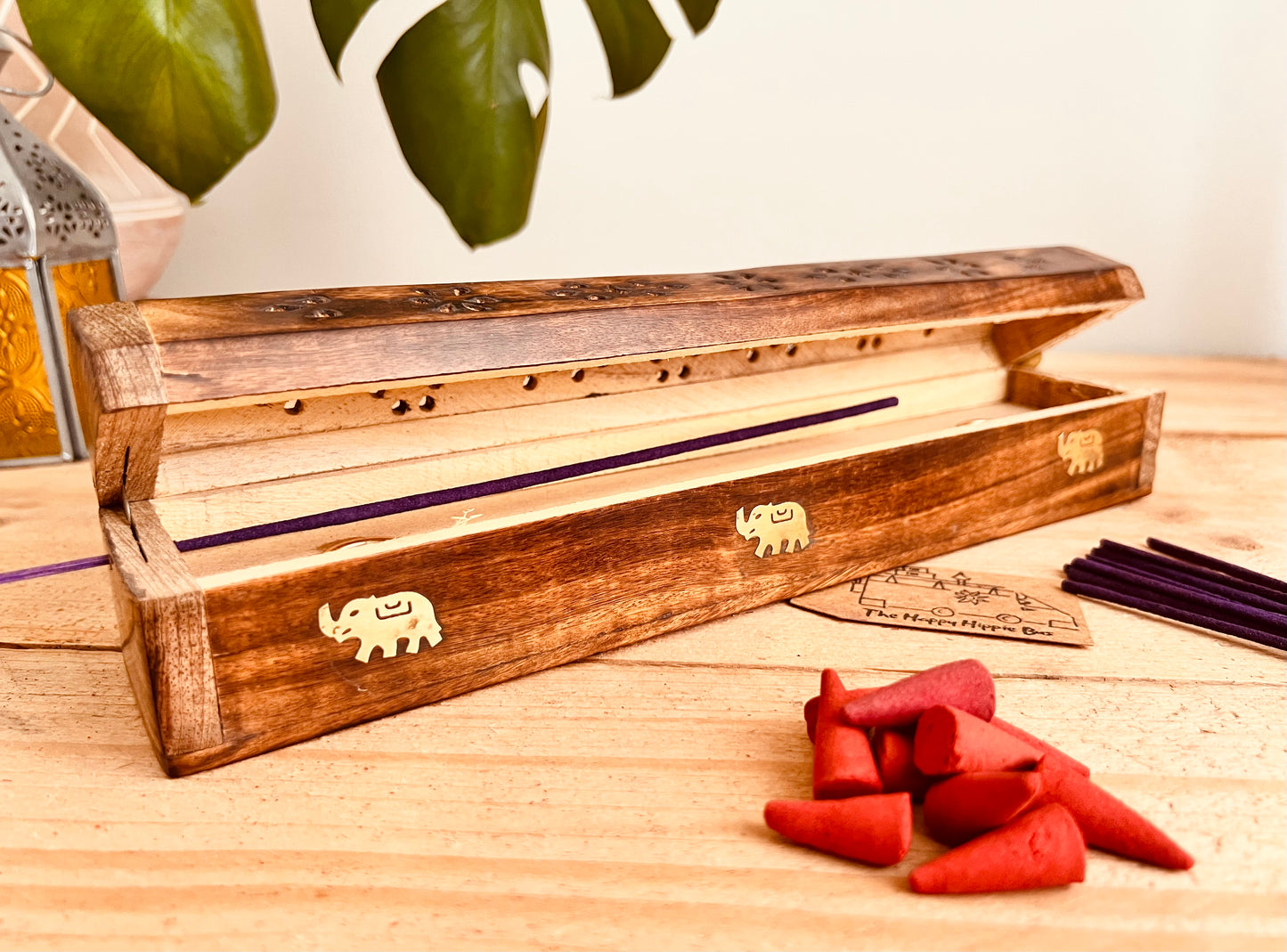 Wooden incense holder ash catcher incense cones incense joss sticks burner coffin box fair trade handmade ethical incense