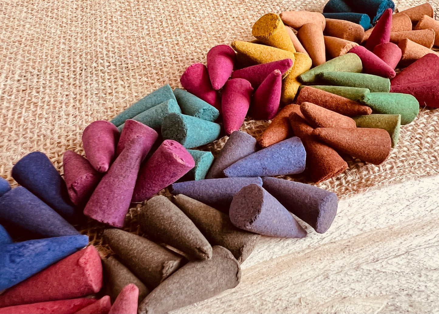 handmade fair trade incense cones multicoloured incense