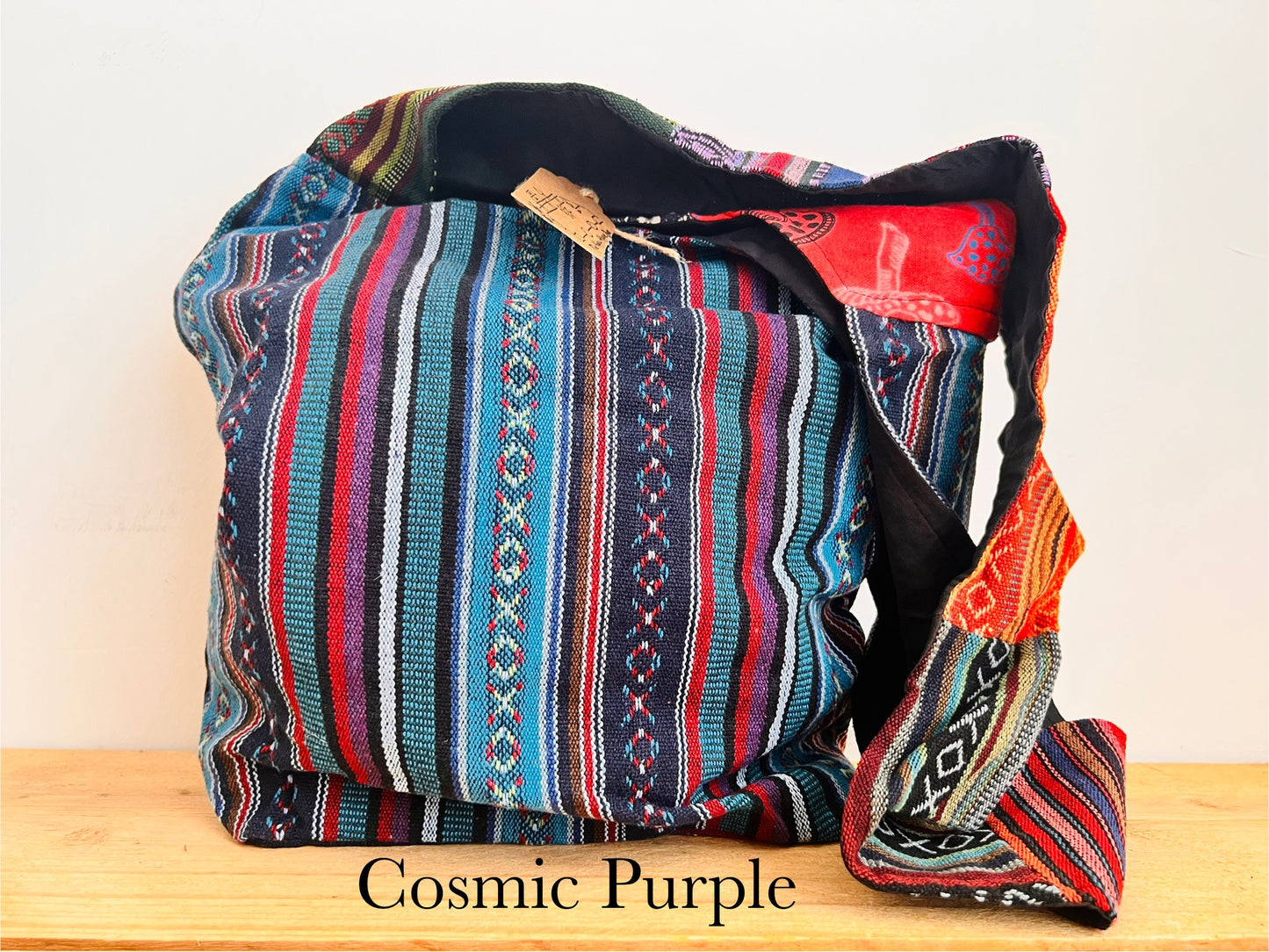 Gheri Patchwork Bohemian Hippie Shoulder Bag Mushroom Design