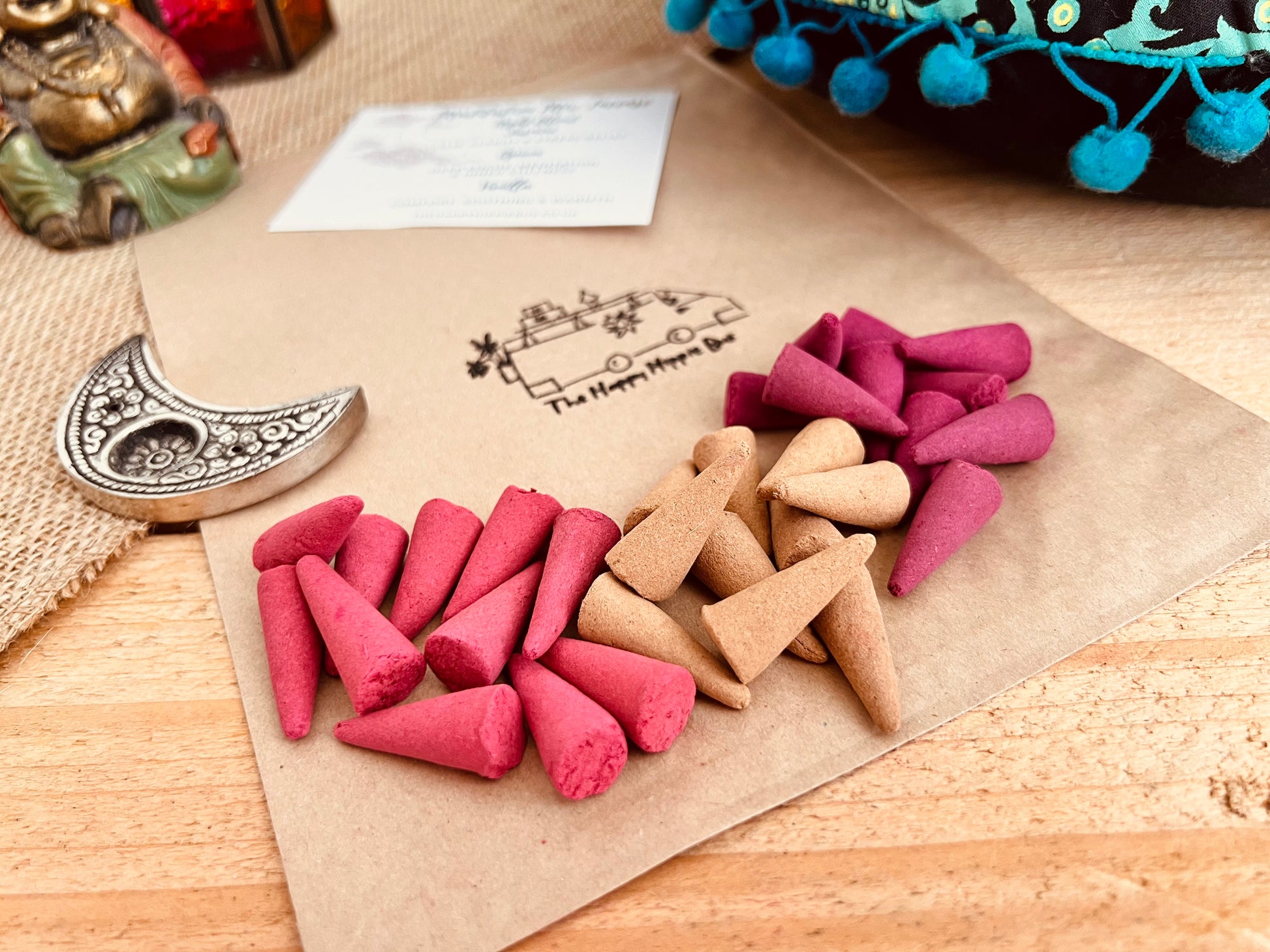 Night Meditation Incense Cones a complementary duo for mindful routines. Night Jasmine, Vanilla & Opium uplifting & calming and grounding incense. Perfect for evening stillness, yoga, and sleep rituals.