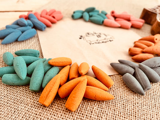 Handmade Backflow incense cones, mixed scented duo back flow incense cones, for home fragrance, meditation, mindfulness, relaxation & calm