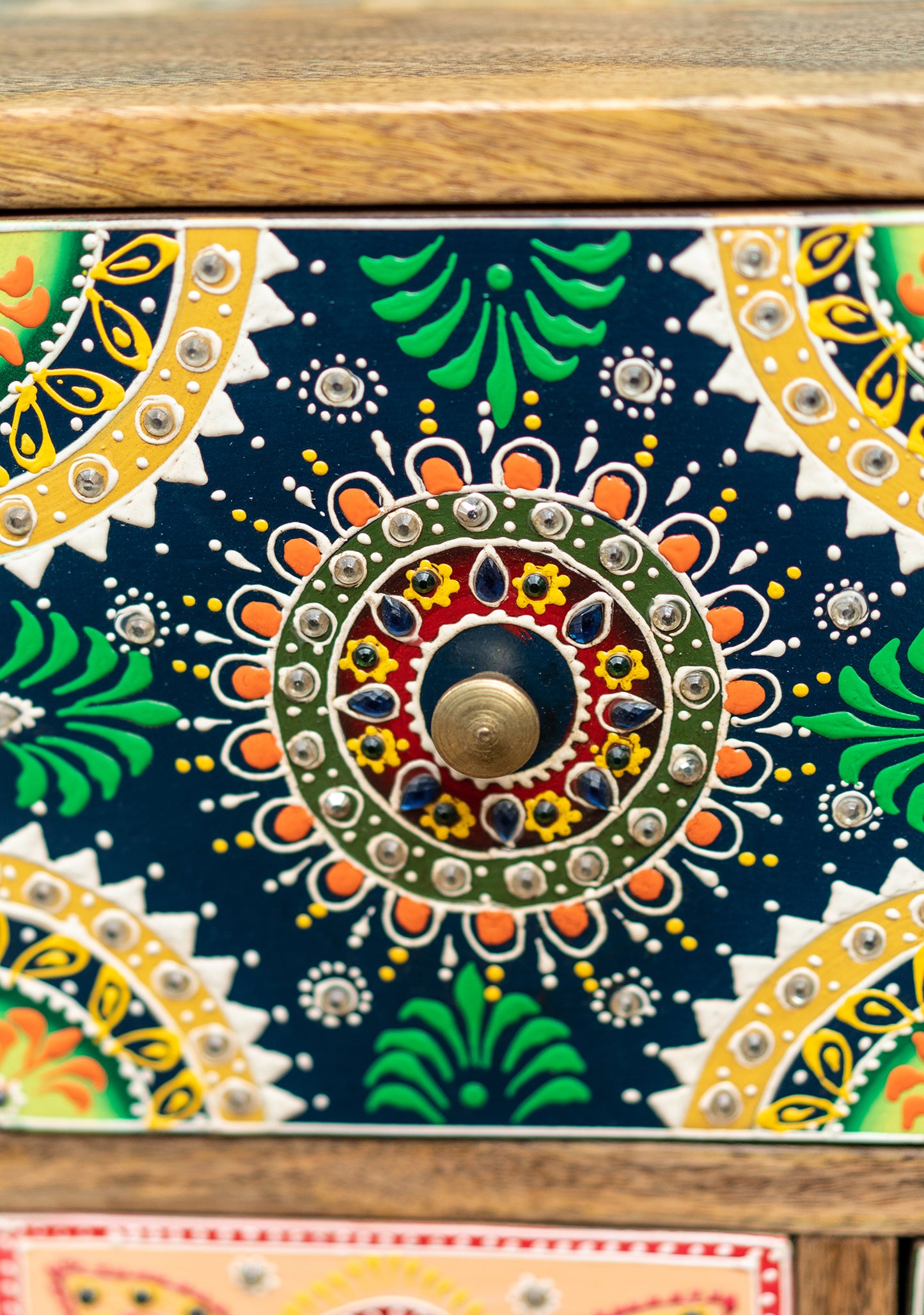 Handmade Fair Trade Ethically Sourced Bohemian Set Of Drawers Hand Painted Hippie Furniture Indian Cabinet 