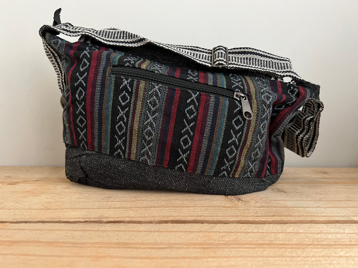 Charcoal hippie shoulder bag