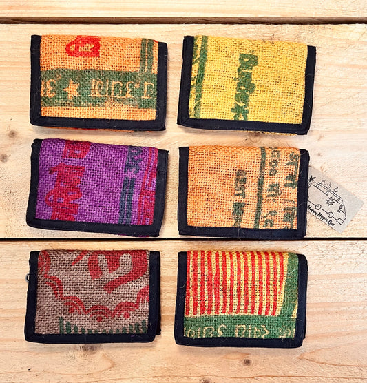 Bohemian Recycled Rice Sack Wallet