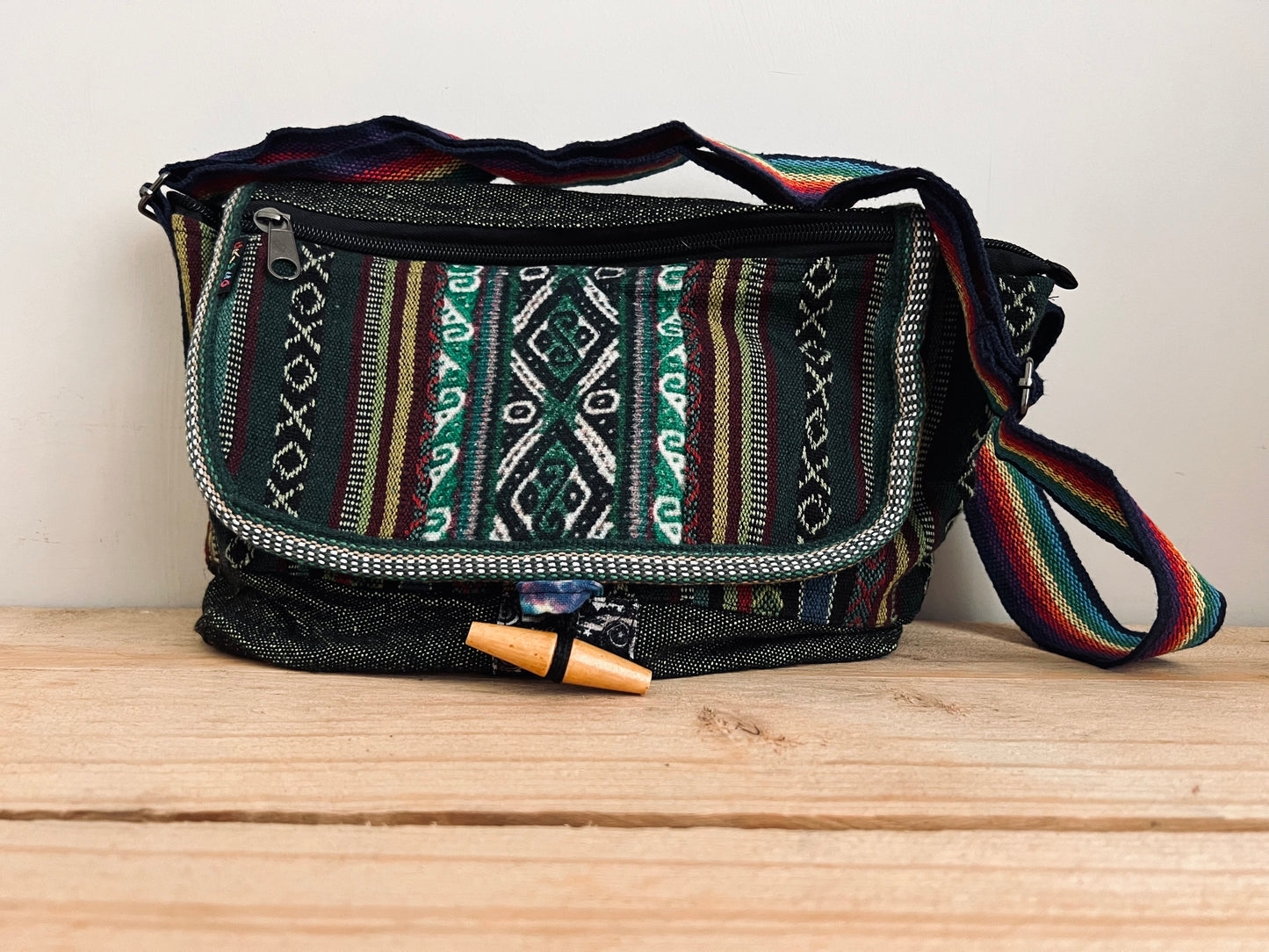 green hippie shoulder bag